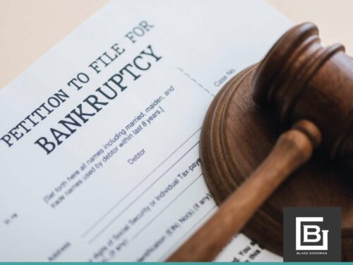 Bankruptcy petition document with a gavel, representing the legal process of filing for bankruptcy